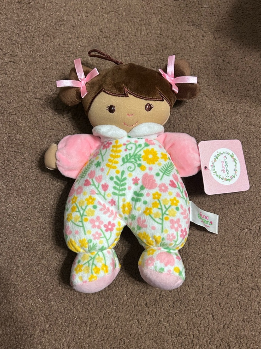 NWT June Garden Cloth Doll w Rattle